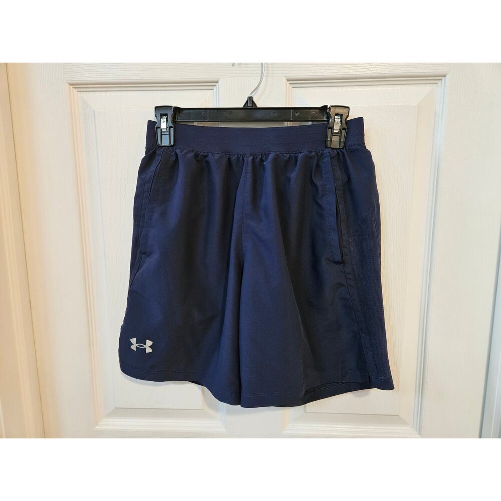 Under Armour Womens Small Navy Running Shorts Lined Athletic Workout